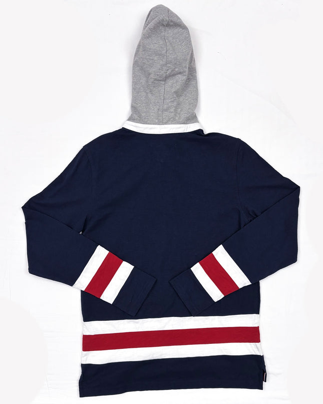 Tommy Hilfiger Navy Hooded Long Sleeve Shirt- XS | With Tag