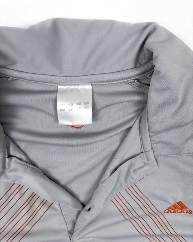 Adidas ClimaLite Striped Active Sports Polo Shirt - S