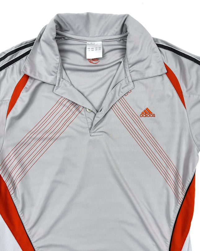 Adidas ClimaLite Striped Active Sports Polo Shirt - S