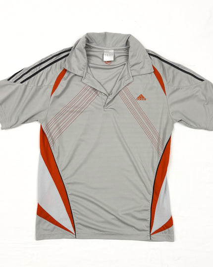 Adidas ClimaLite Striped Active Sports Polo Shirt - S