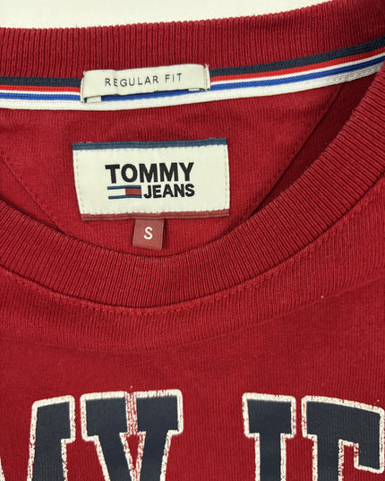 Tommy Hilfiger Jeans Arched Logo Graphic Red T-Shirt - S