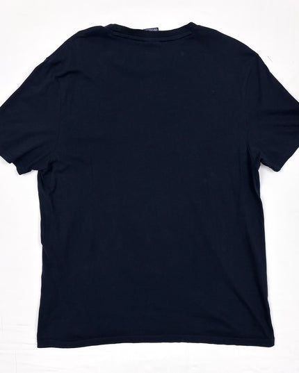 Champion Vintage Black Red Spell Out Logo Crew Neck T-Shirt - L