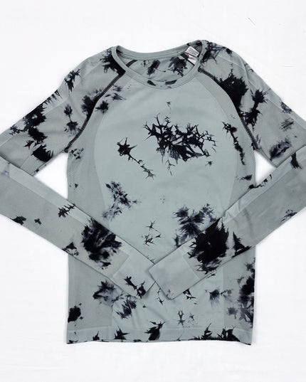 Sweaty Betty Green Tie-Dye Long Sleeve T-Shirt - XS