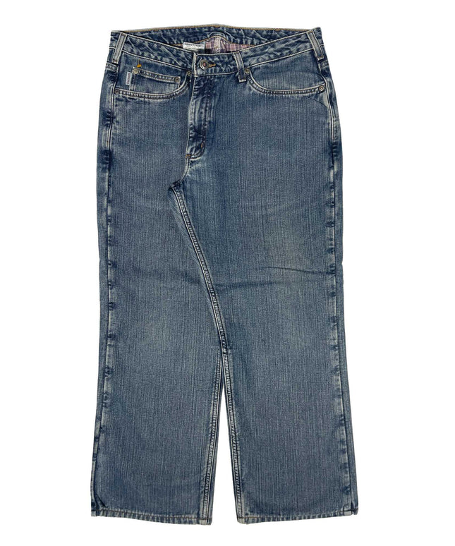 Carhartt Flannel Lined Straight Leg Distressed Denim Workwear Jeans