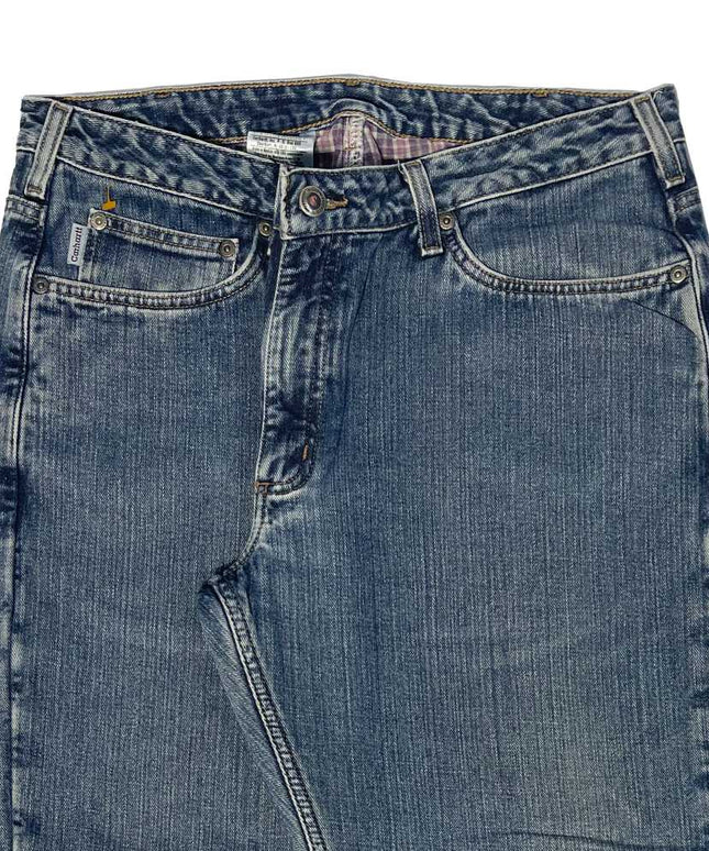 Carhartt Flannel Lined Straight Leg Distressed Denim Workwear Jeans