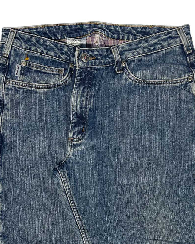 Carhartt Flannel Lined Straight Leg Distressed Denim Workwear Jeans