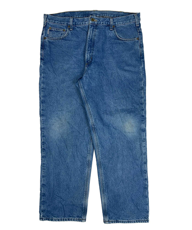 Carhartt Relaxed Fit Flannel Lined Denim Blue Jeans