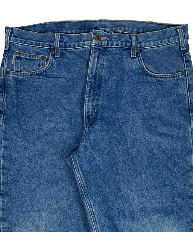 Carhartt Relaxed Fit Flannel Lined Denim Blue Jeans