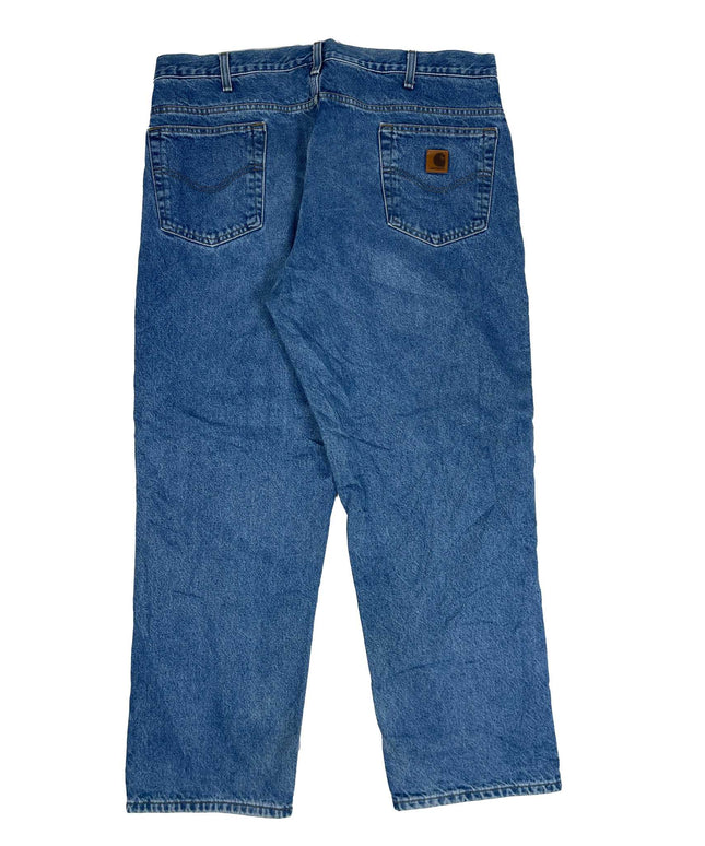 Carhartt Relaxed Fit Flannel Lined Denim Blue Jeans