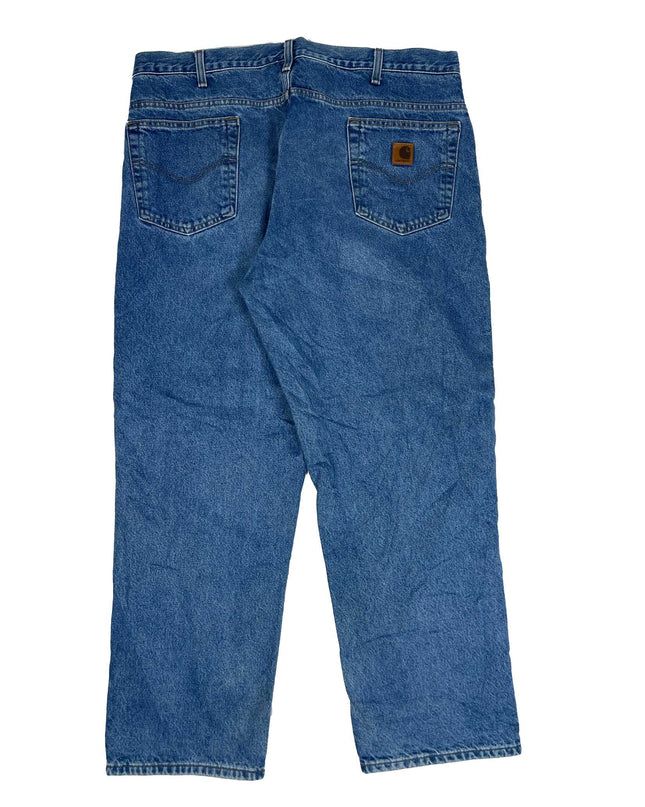 Carhartt Relaxed Fit Flannel Lined Denim Blue Jeans