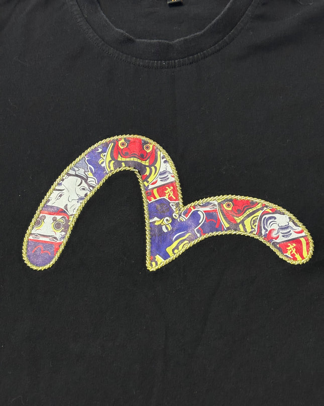 Evisu Black Heritage Seagull Graphic T-Shirt