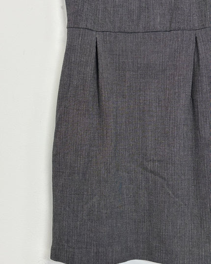 Zara Basic Grey Textured Sleeveless Sheath Dress