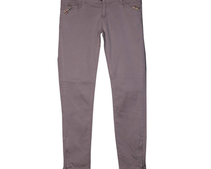 Burberry London Taupe Slim-Fit Check Trim Stretch Pants