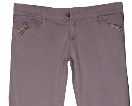 Burberry London Taupe Slim-Fit Check Trim Stretch Pants