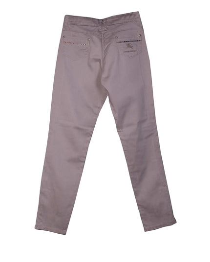 Burberry London Taupe Slim-Fit Check Trim Stretch Pants