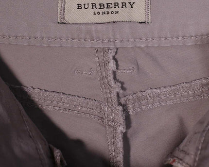 Burberry London Taupe Slim-Fit Check Trim Stretch Pants