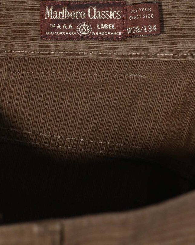 Marlboro Classics Brown Straight-Leg Corduroy Pants