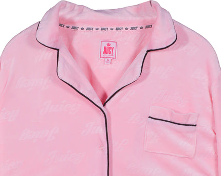 Juicy Couture Bomber Detachable Faux Fur Collar Pink Top