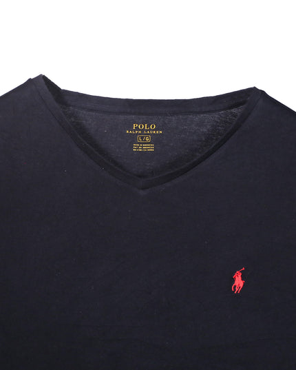 Ralph Lauren V-Neck Black T-Shirt - XL