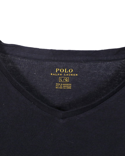 Ralph Lauren V-Neck Black T-Shirt - XL