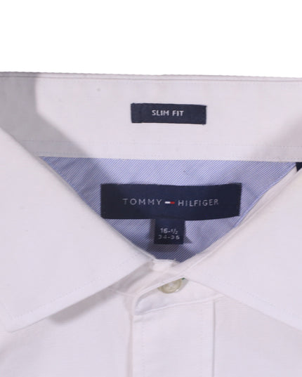 Tommy Hilfiger Slim Fit White Long Sleeve Dress Shirt - L