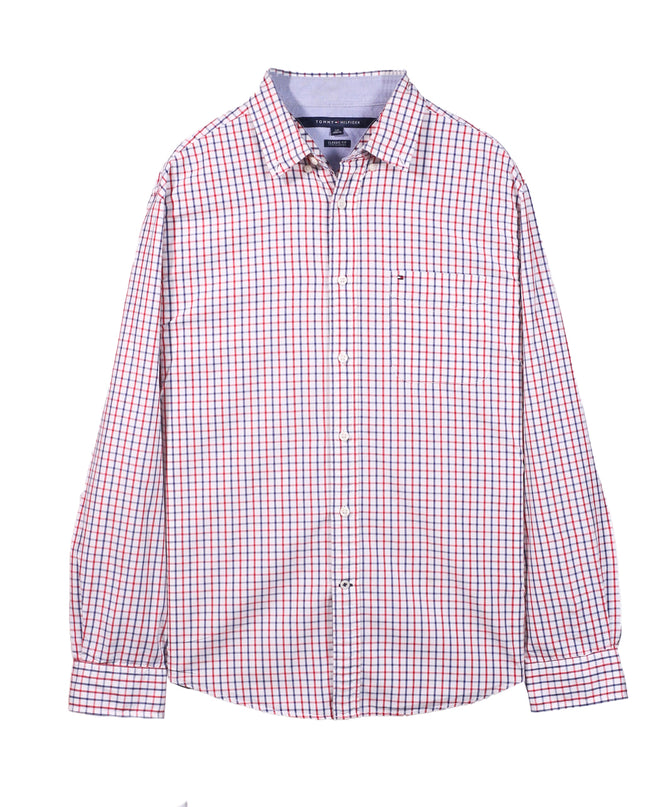 Tommy Hilfiger 80’s 2 Ply Fabric Button Down Plaid Shirt - XL