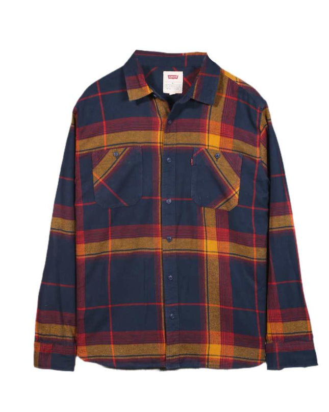 Levi's Fannel Button Up Pockets Utility Plaid Shirt - M
