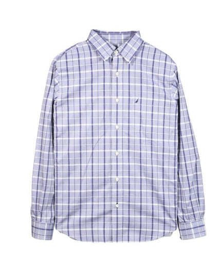 Nautica Plaid Casual Button Up Long Sleeve Blue Shirt - M
