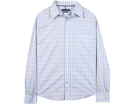 Tommy Hilfiger White Plaid Regular Fit Long Sleeve Button Up Shirt - XL