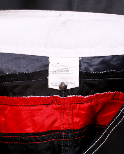 Quiksilver Black, Red & Grey Surf Board Shorts - XL  | Waist: 36"
