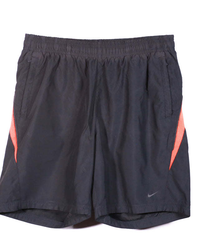 Nike Black with Orange Side Panels Running Shorts - M | Waist: 30"