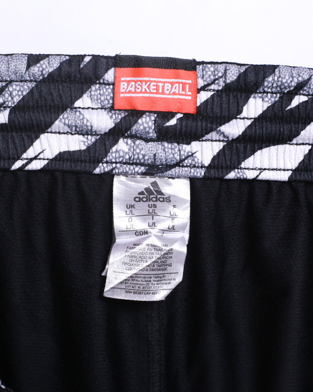 Adidas ClimaLite Black with Graphic Trim Basketball Shorts - M | Waist: 30"