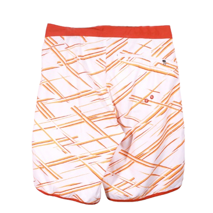 Nike Sportswear White & Orange Graphic Swim Shorts - XS | Waist: 22"