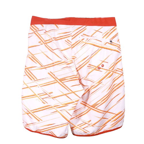 Nike Sportswear White & Orange Graphic Swim Shorts - XS | Waist: 22"