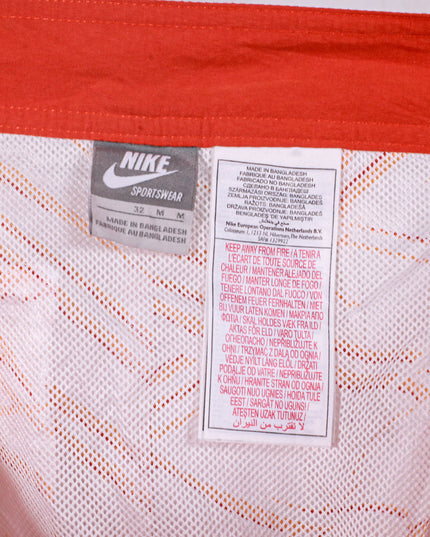 Nike Sportswear White & Orange Graphic Swim Shorts - XS | Waist: 22"