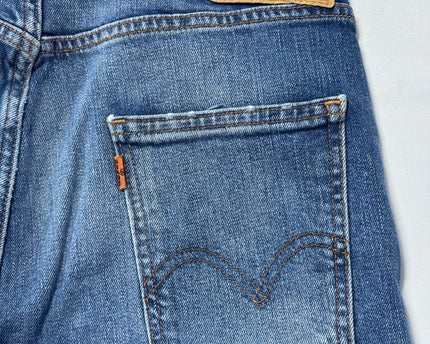 Levi's 505 C Orange Tab Distressed Denim Cutoff Shorts