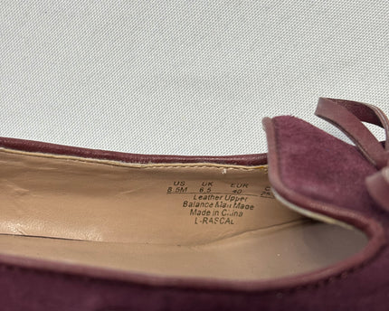Franco Sarto Burgundy Suede Bow Accent Kitten Heels | With Box