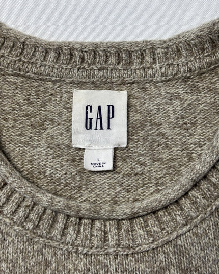 GAP Beige Merino Wool Blend Crewneck Sweater
