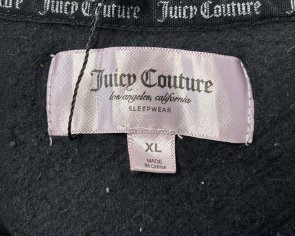 Juicy Couture Embroidered Black Oversized Cozy Teddy Sweatshirt