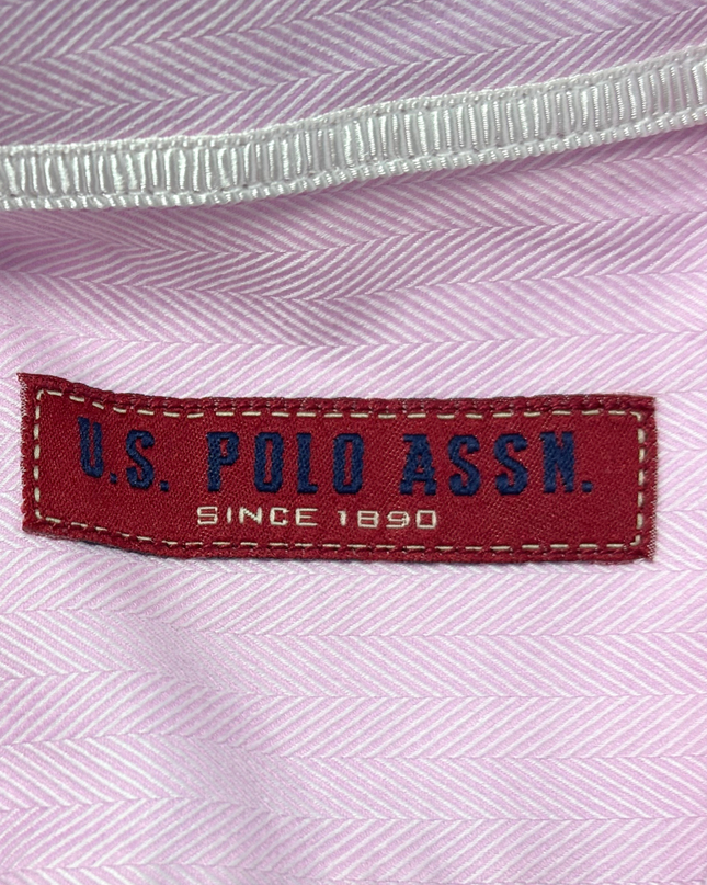 U.S. Polo Assn. Pink Herringbone Long Sleeve Shirt