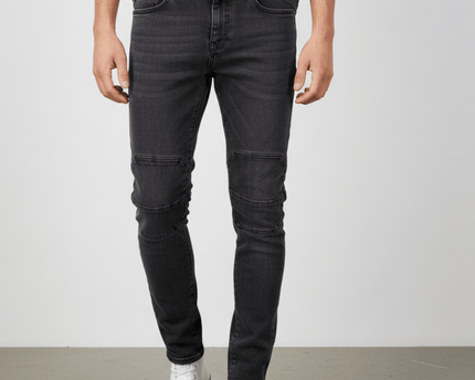 ZARA Slim Fit Washed Black Seam Detail Denim Jeans