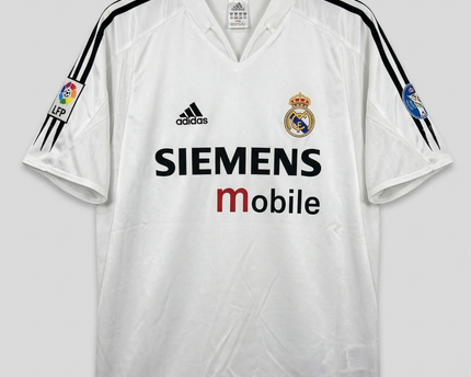 Adidas White Real Madrid 2003-04 Siemens Mobile Home Jersey