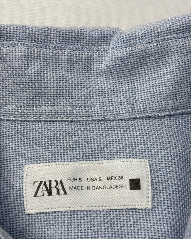 ZARA Light Blue Textured Shirt