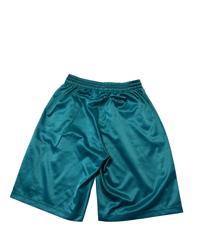 Adidas Teal Trefoil Three Stripes Shorts