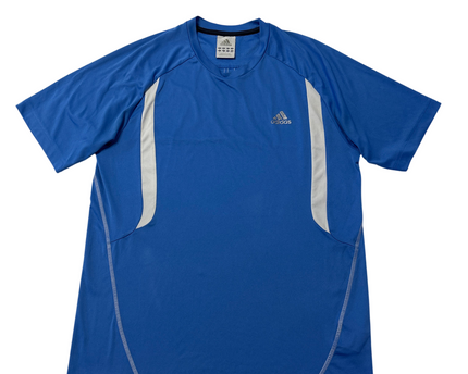 Adidas Blue Three Stripes Sports T-Shirt