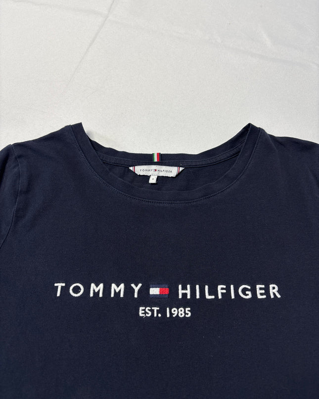 Tommy Hilfiger Navy Logo Long Sleeve T-Shirt
