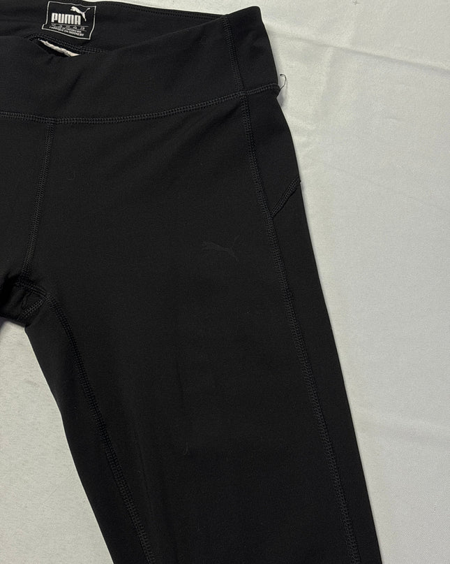 Puma Black Logo High Waist Cropped Leggings