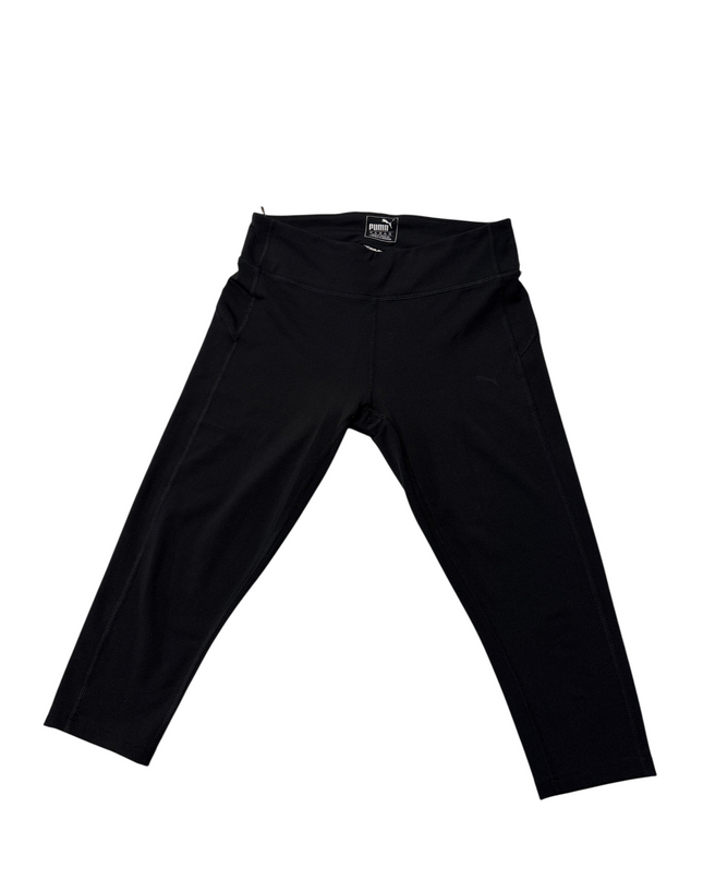 Puma Black Logo High Waist Cropped Leggings