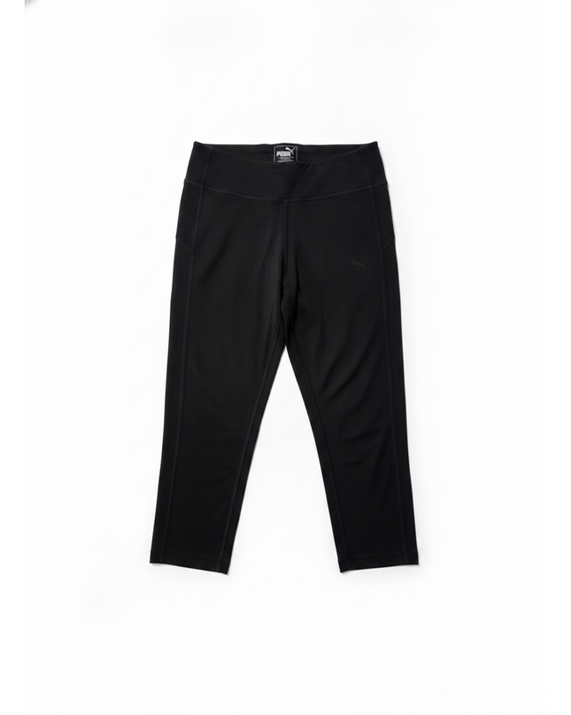 Puma Black Logo High Waist Cropped Leggings