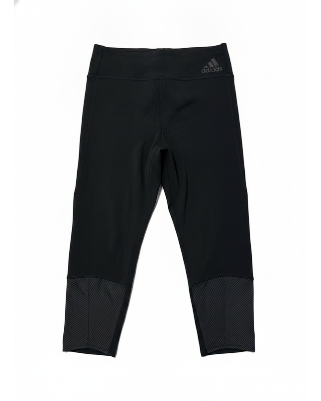 Adidas Black Graphic Panel Cropped Leggings
